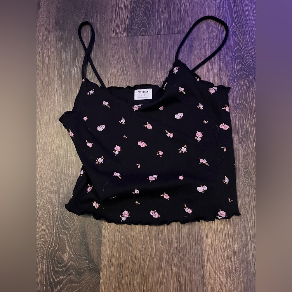 Cotton On Black Crop Top